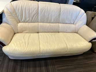 White Leather Sofa 