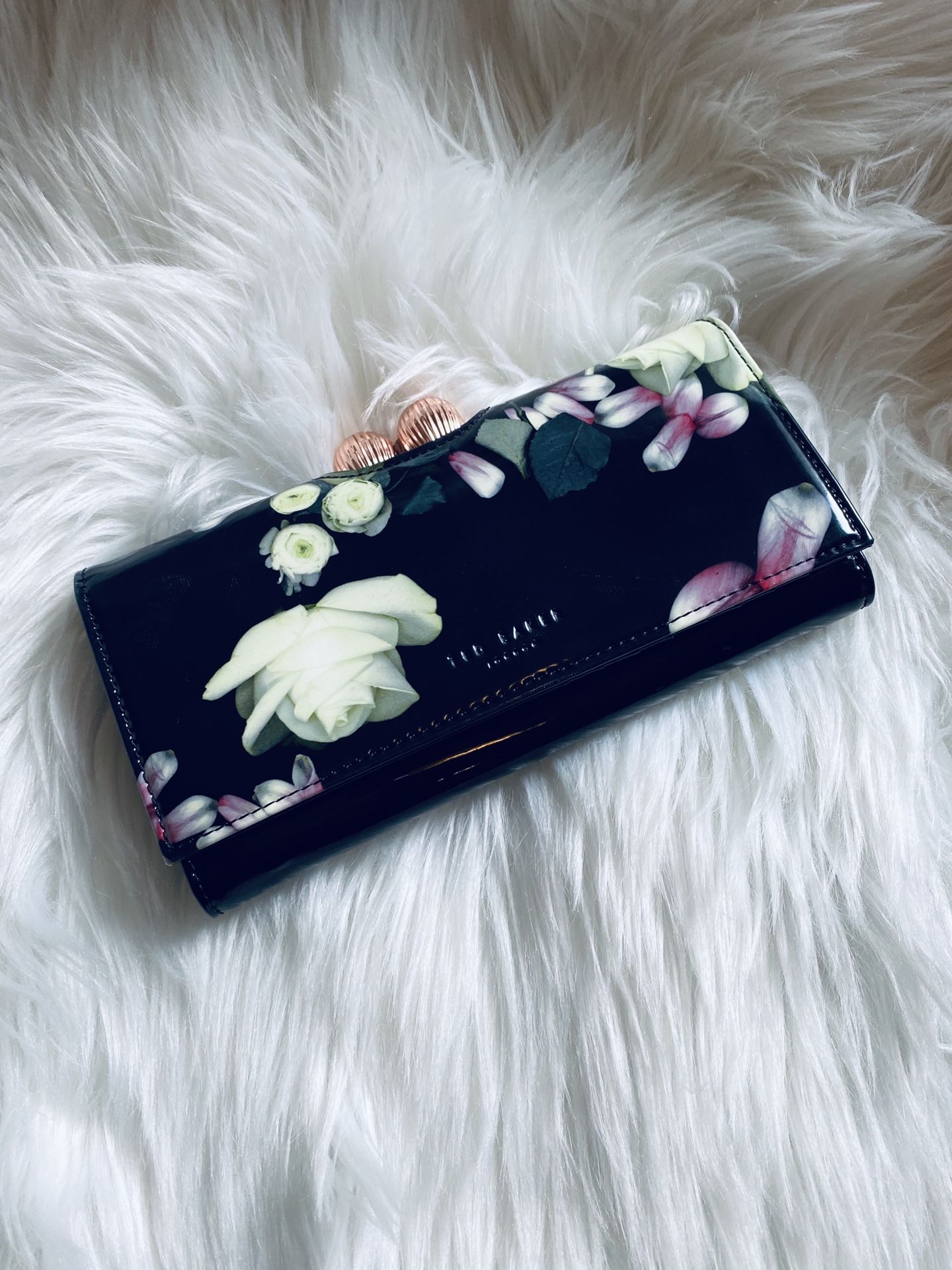 Ted Baker Floral Bobble Patent Leather Wallet