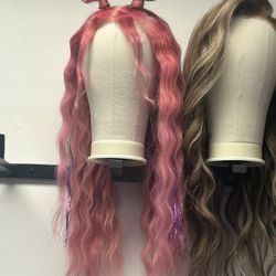 WIG Pink Styled 100% Human hair 