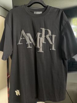 Amiri Staggered Logo T-Shirt Black