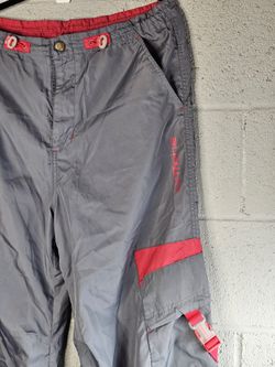 Vintage Caffeine Rave Pants Sz L RARE Kikwear Gray RN 68156