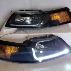 99-04 Ford Mustang LED DRL Headlights Luces Micas Calaveras Faros Faroles Focos Headlamps 
