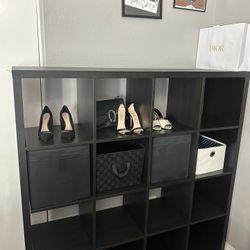 ikea kallax cube 4x4 12 shelf unit in black 