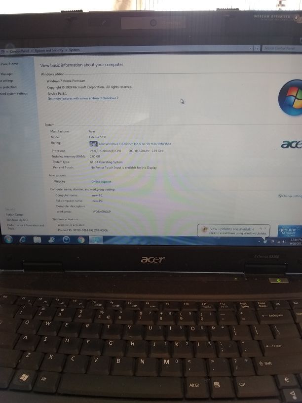 Acer laptop windows 7
