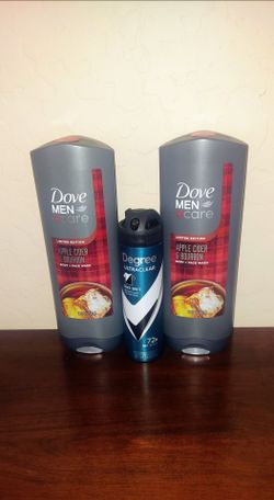 Men's Personal Care Bundle ( 2 Dove Body Wash & Degree Spray Deodorant)- all for $10