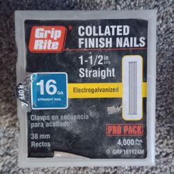 Grip Rite Finish Nails Electrogalvanized Straight 1-1/2" (1/2 box)