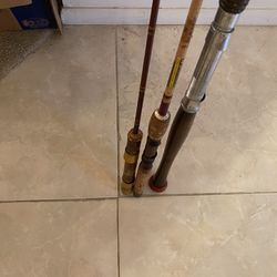 3 Fishing Poles & Berkley Fishing Pole Rack