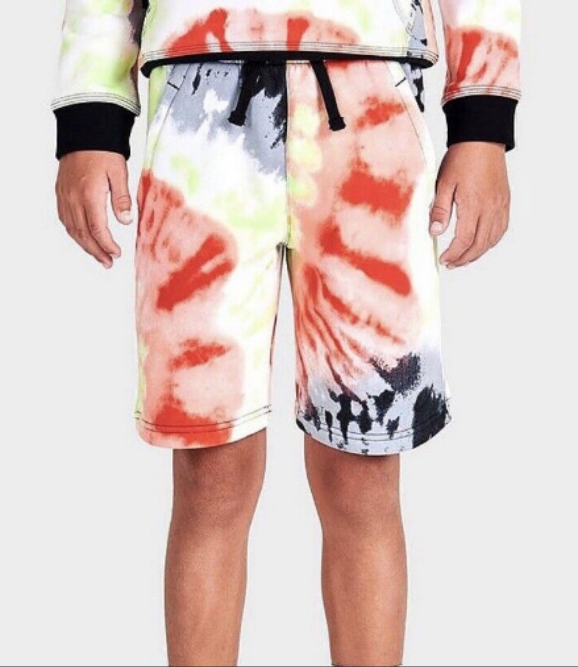 Nike big boys cotton tie dye basketball shorts M