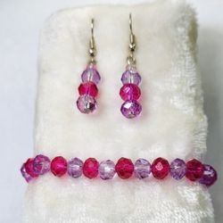 New Crystal Jewelry Set Earrings And Bracelet 
