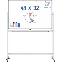 Maxtek Mobile Whiteboard on Wheels 32×48 in – NEW