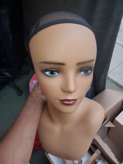 Female Mannequin Head Bust with Wig Cap