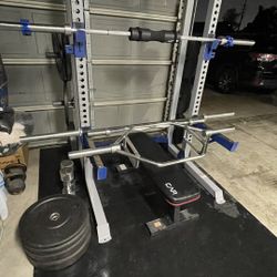 Half Rack Pro (Fitness Gear)  Rogue Weights And Bar