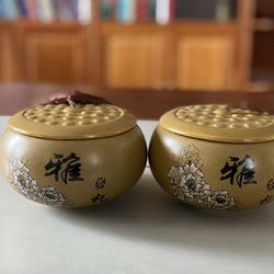 Set of 2 Ceramic Box With Lid