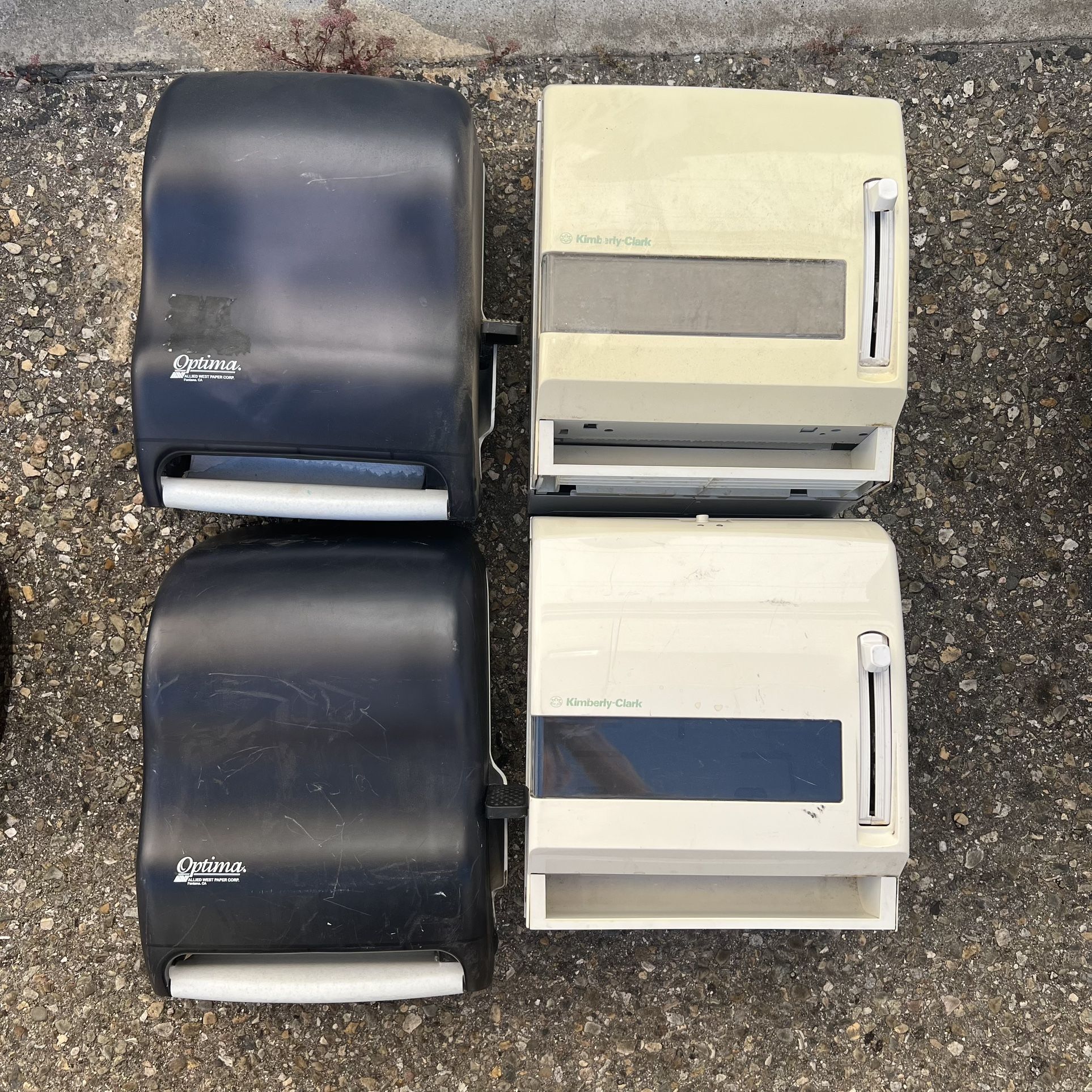 Various Dispensers, Towel, Toilet Paper.