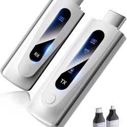 2025 Upgraded Wireless HDMI Transmitter and Receiver 328FT/100M, LED Display, 4K Decode 1080P@60Hz Ultra HD Video Output, Plug&Play 5G+2.4G for Video 