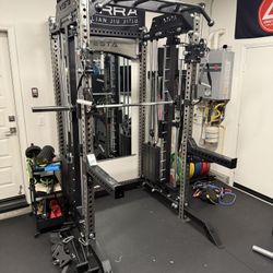 PRO SERIES Ultimate 3-1 Half Rack Functional Trainer w/Smith Machine Bar | 400lb Stack | Gym Equipment | Fitness | Commercial | Squat Rack 
