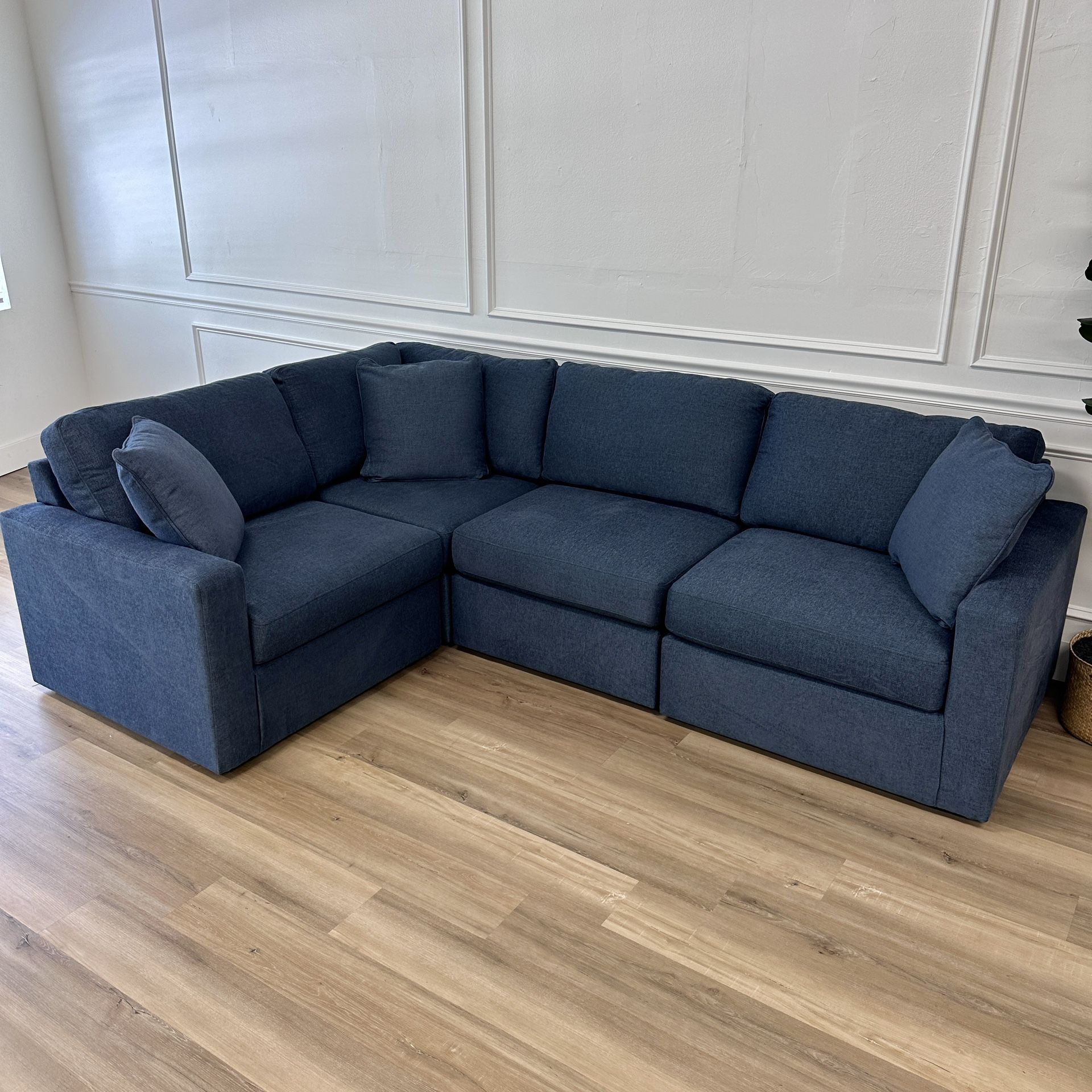 New Modular Blue Sectional Couch