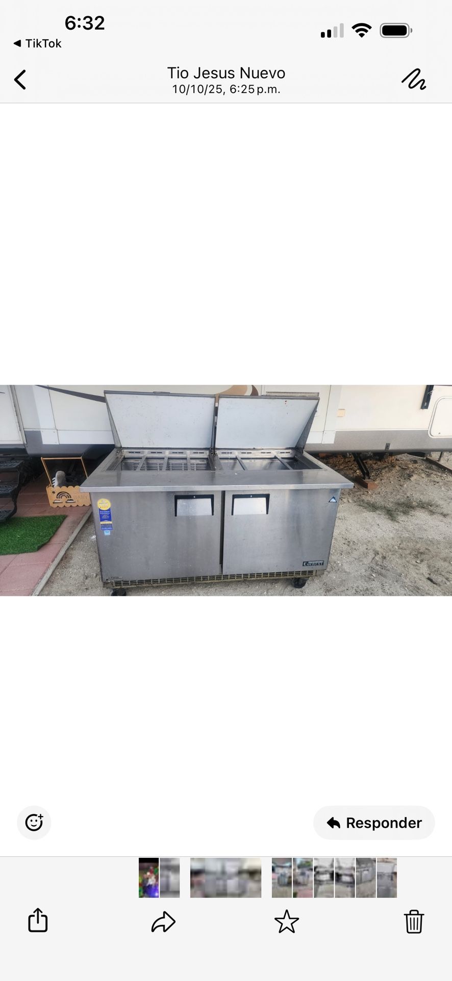 Mesa de preparación abierta 24 sartenes, 115v, NSF - 16 pies cúbicos