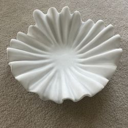 Set Of 2 White Marble Decorative Bowls