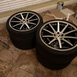 20” Xo Staggered Rims W Like New tires $500