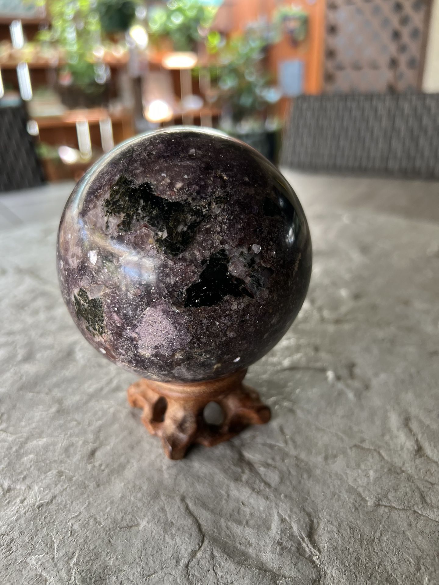 Rare Charoite Sphere, Large Purple, Pink, Gold Crystal Orb
