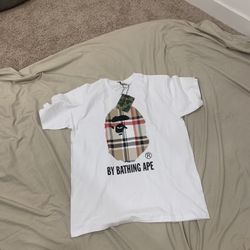 White Burberry Bape Tee