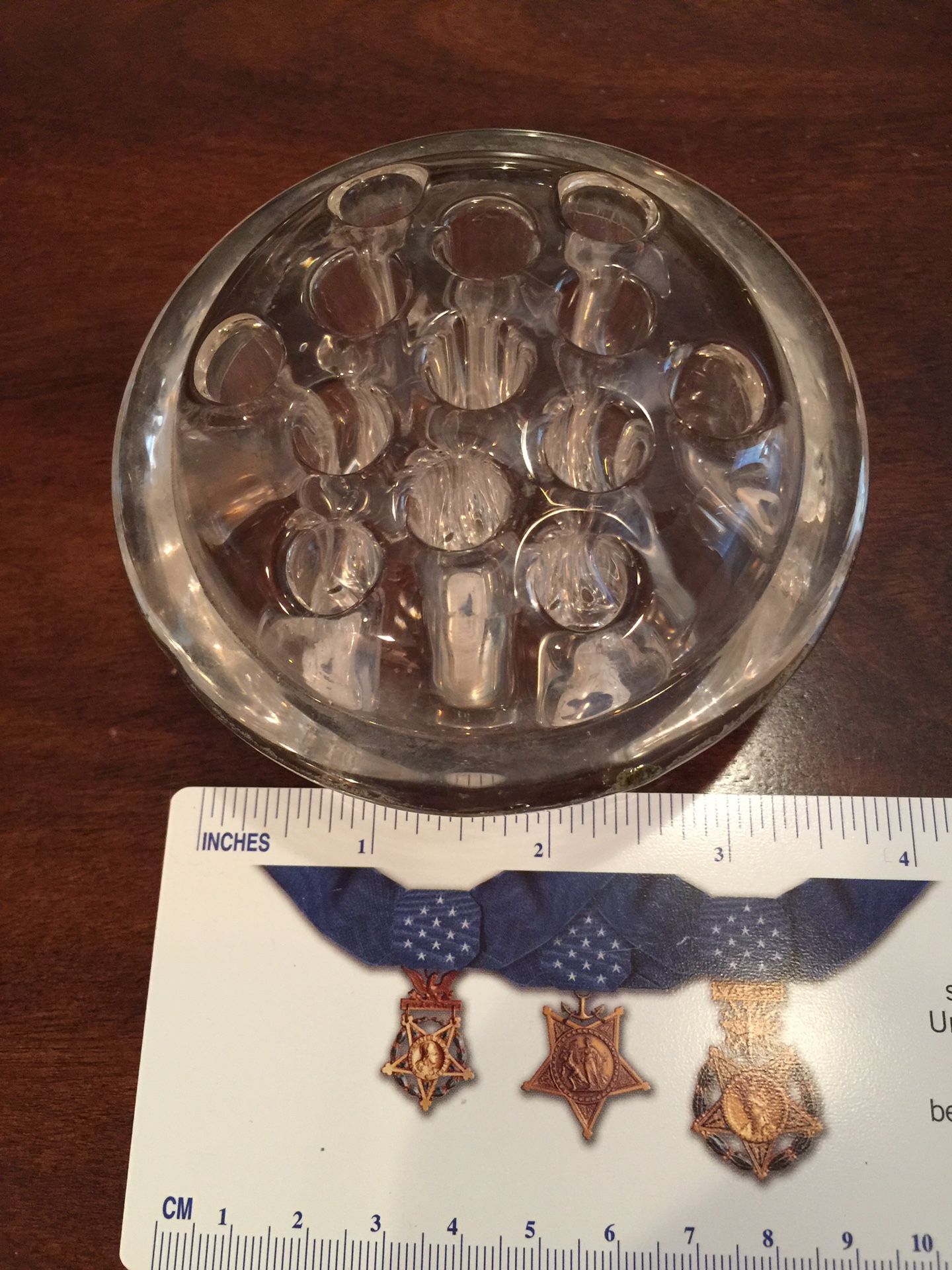 Vintage Clear Glass Flower Frog