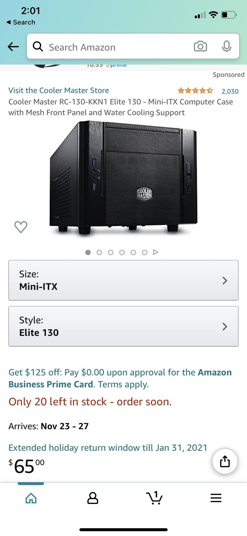 Corsair mini ITX computer case