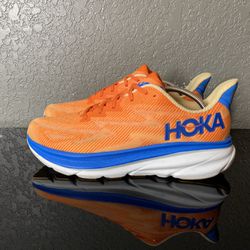 Hoka One Clifton 9 orange/impala VOIM running shoes Mens size 12.5 D
