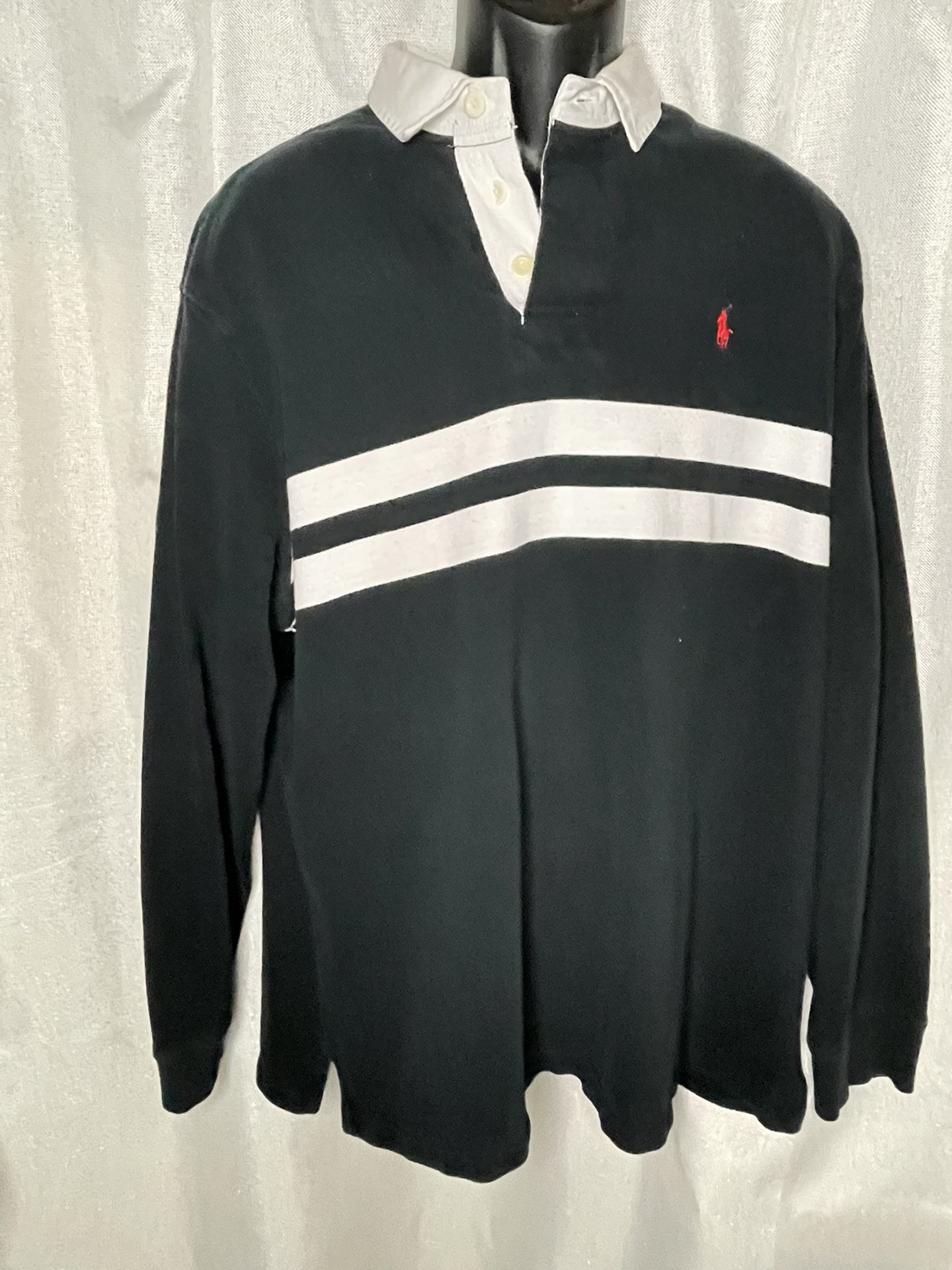 VTG Polo Ralph Lauren Mens Size XL Rugby Polo Long Sleeve Shirt Made in USA