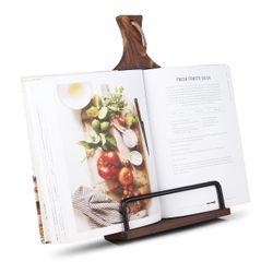 VYNOPA Cookbook Stand For Kitchen Counter Wood Adjustable Recipe Book Holder Stand IPad Rustic Holder Thanksgiving Day Christmas Gift For Mother, Gran