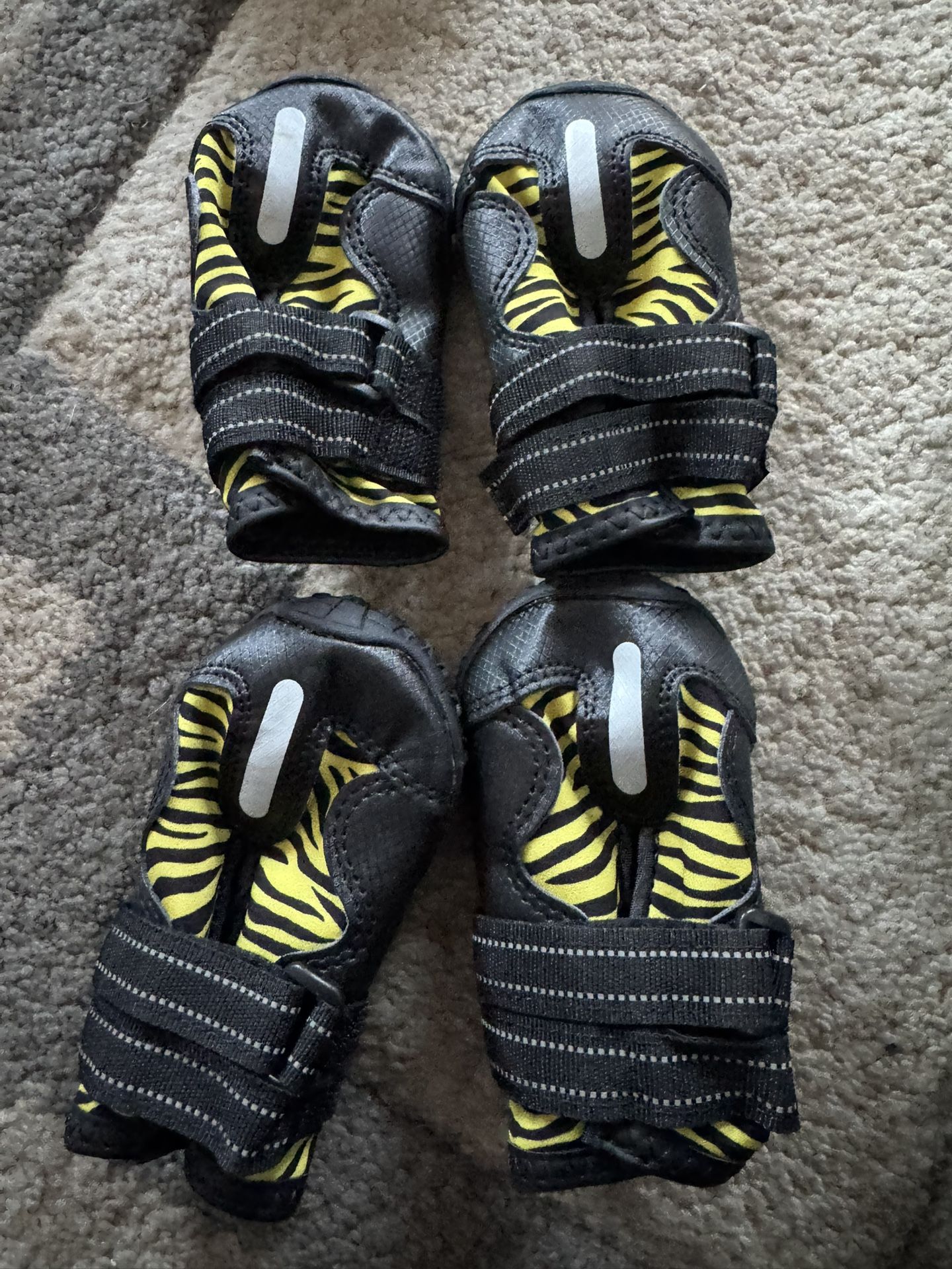 Waterproof Zebra Pet Shoes: Reflective Dog Boots Size 5