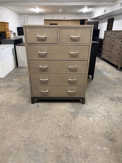 See Page for Matching Dresser - Large Gray Brown Beige 6 Drawer Dresser Chest