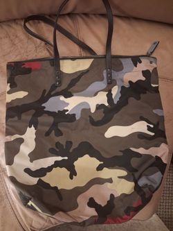 Valentino Garavani Multicolor Camo Tote with Logo Patch