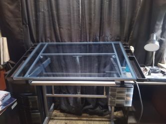 Glass top art desk