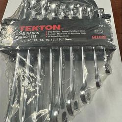 TEKTON Combination Wrench Set, Metric, 9-Piece