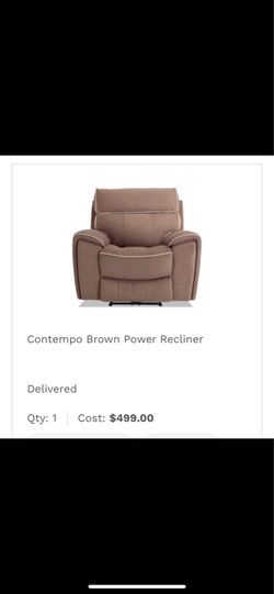 Contempo Brown Power Recliner