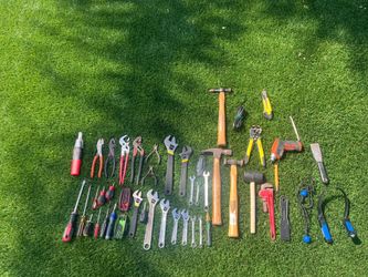 Large Hand Tool Lot – Wrenches, Pliers, Hammers, Screwdrivers & More