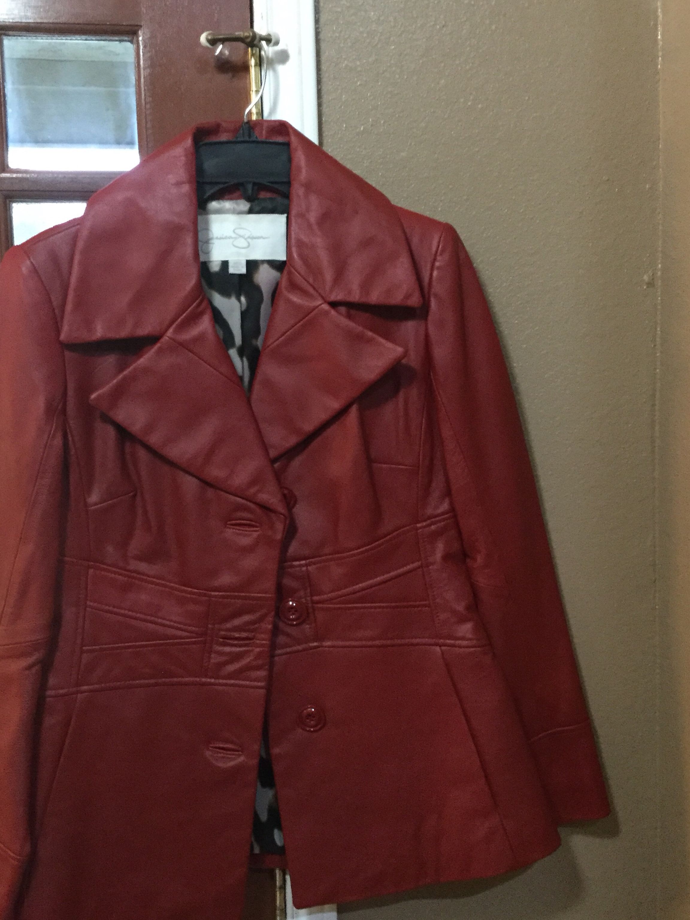 NEW Jessica Simpson Red Leather Jacket