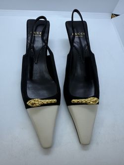 Gucci 45MM Mona Leather & Suede Slingbacks