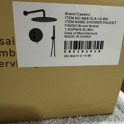 CASAINC Shower Valve and Trim Kit, 10 Inch Round 2 Functions Rain Shower System