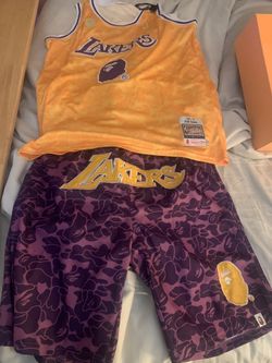 LARGE BAPE x Mitchell ness throwback Kobe jersey