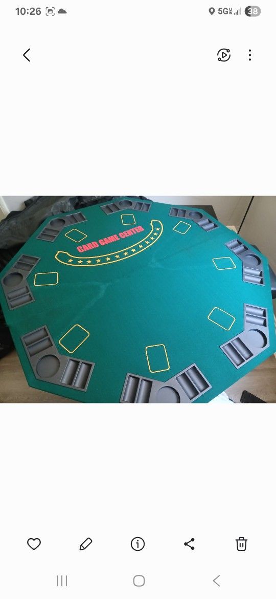 Poker Table Topper $40firm