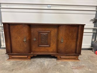 Antique Tiger Oak, Art Deco Sideboard