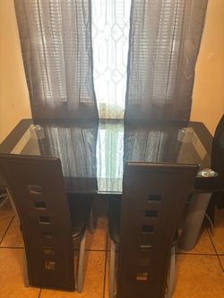 Glass kitchen table