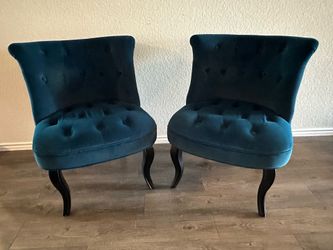 Grenier Traditional Navy Velvet Wingback Chairs – Set of 2