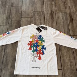 men’s medium white chrome hearts long sleeve 