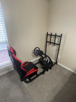 Driving Simulator Cockpit With TV Mount (Wheel, Pedal, and Shifter NOT Included)