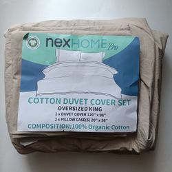 NEXHOME PRO Cotton Duvet Cover Set 100% Organic Cotton