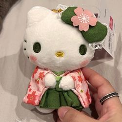 Hello Kitty Matcha Kimono Plush keychain Sanrio Character NEW JAPAN